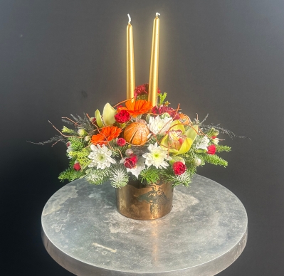 Happy Christmas Candle Arrangement